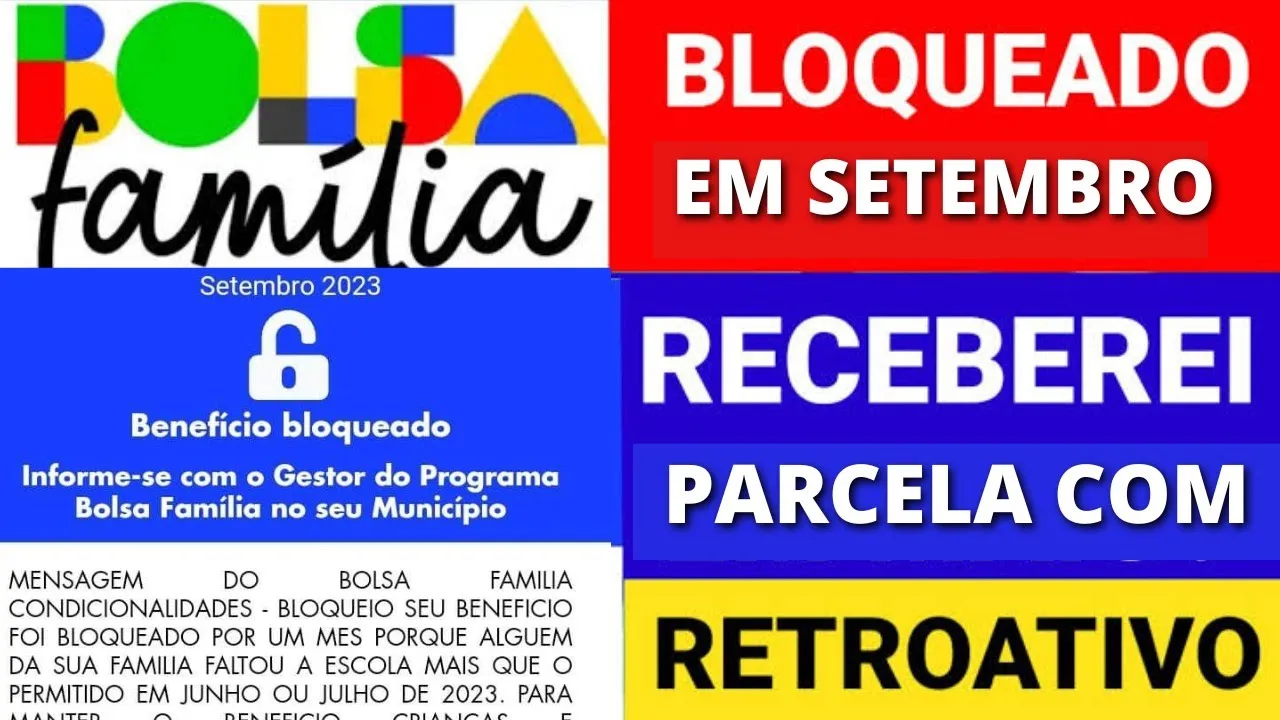 BOLSA FAMÍLIA BLOQUEADO EM SETEMBRO VAI RECEBER PAGAMENTO COM RETROATIVO