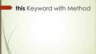 4 this Keyword-Invoking current class method