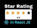 Star Rating in React JS React Interview Question Machine Coding Round