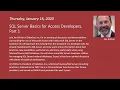 SQL Server Basics for Access Developers Part 1