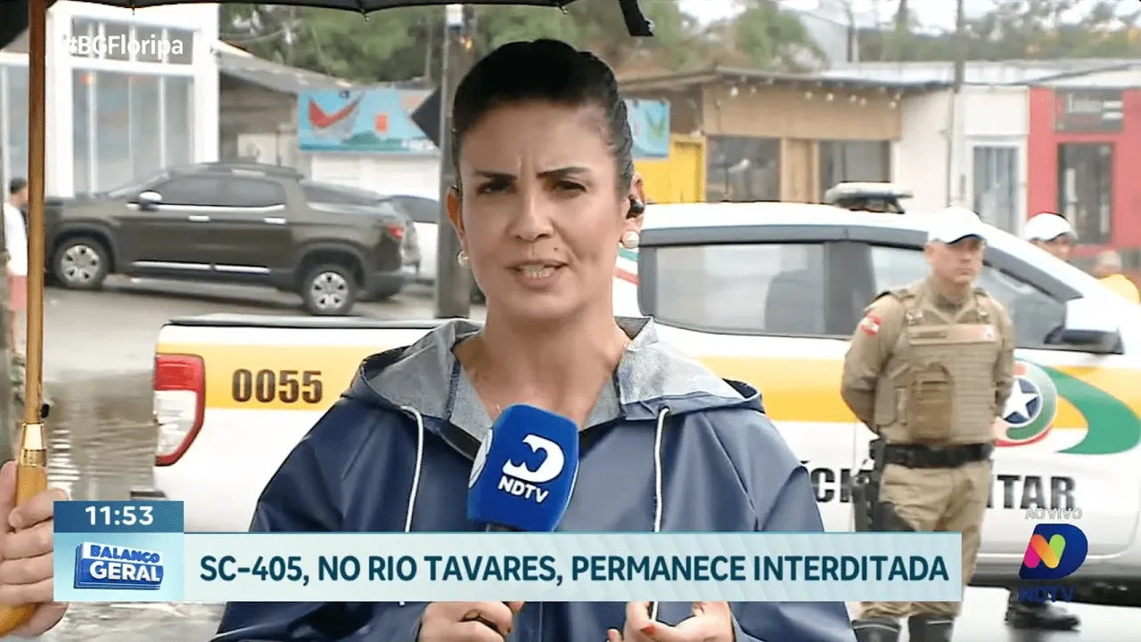 Florianópolis em alerta: alagamentos e rodovia interditada após chuvas intensas