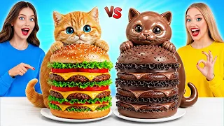 Oikea Ruoka vs Suklaaruokahaaste | Maukkaita Keittiöreseptejä Multi DO Challenge