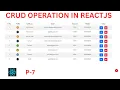 P-7 CRUD CREATE READ UPDATE DELETE CRUD IN REACT REACTJS CRUD OPERATIONS