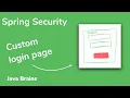 How to write a custom login page in Spring Security and Spring Boot - Java Brains