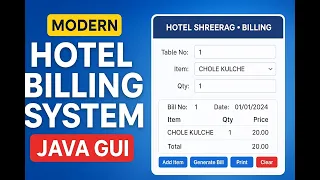 Hotel Billing System in Java Java Project for Beginners 2025