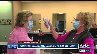 Many hair salons and barber shops open today