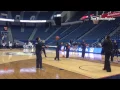 warms up at XL Center before Tulsa game