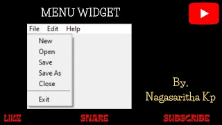 T - 38 MENU WIDGET IN TKINTER add