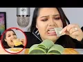 I Tried ASMR Eating Raw Honeycomb Slime Aloe Vera Sticky Crunchy Sounds