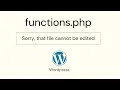 Fixed This file cannot be edited in wordpress edit functions php