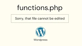 Fixed This file cannot be edited in wordpress edit functions php
