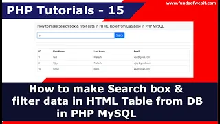 Download How to make Search box \u0026 filter data in HTML Table from Database in PHP MySQL | PHP Tutorials - 15 MP3