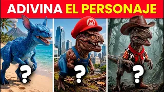 Adivina El PERSONAJE ANIMADO como DINOSAURIO 🦖❤️🤔 Mario Bros, Guerreras K-Pop, Sonic, Spiderman