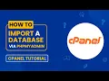 How to Import a Database via phpMyAdmin in cPanel Easy Step-by-Step Tutorial