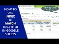 Google Sheets INDEX Google Sheets MATCH How to Use INDEX and MATCH together