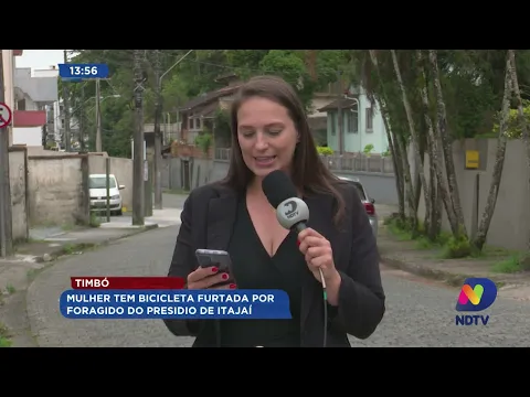 Mulher tem bicicleta furtada em Timbó por foragido do presídio de Itajaí