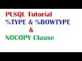 Tutorial 4 PLSQL Procedures Type ROWTYPE NOCOPY