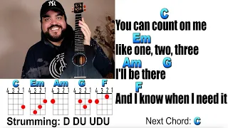 count on me bruno mars ukulele play along with chords and lyrics 