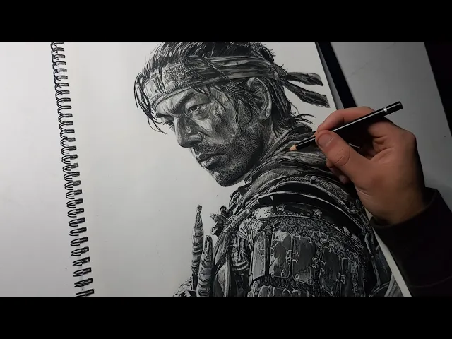 Drawing Jin Sakai from Ghost Of Tsushima