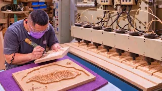 How Wood Carvings Mass-produced by Machine?The production of structural Slant Board_機器如何大量雕刻?拉筋板,木地圖