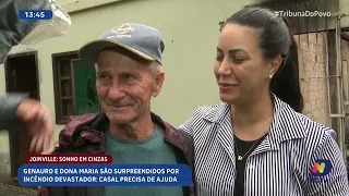 Casal perde tudo em incêndio em Joinville e precisa de ajuda para recomeçar a vida