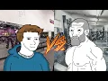 wojak vs C H A D - gym edition