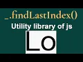 lodash findLastIndex lodash array methods