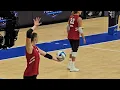 Anna Smrek of Wisconsin volleyball serves at match against Louisville August 27th 2024