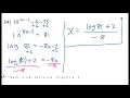 Test C 27 to 46 Solving Exponential and Logarithmic Equations