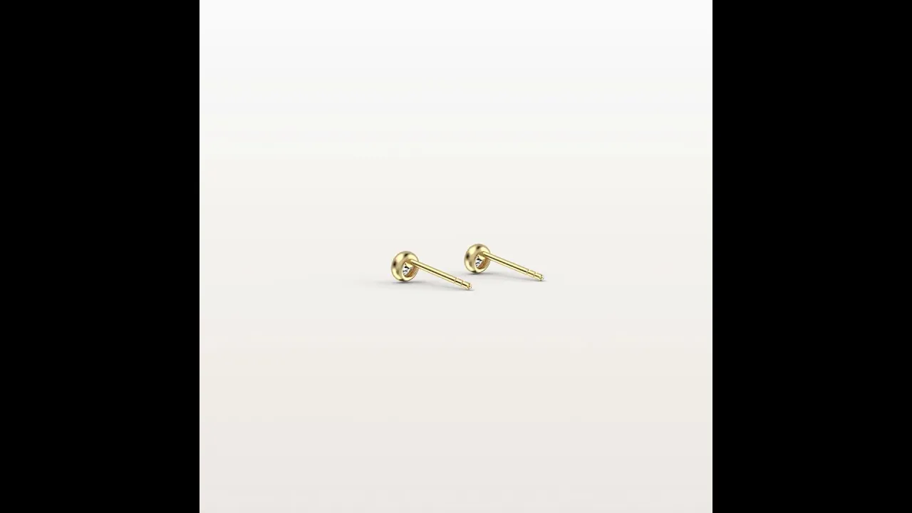 Minimalist Lab Diamond Bezel Stud Earrings in 14K Gold/Platinum