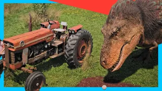 🥚 T-Rex Thinks the Ostrich Egg Is Its Baby! 🦖 | Dinosaurs for Kids @DinoKids