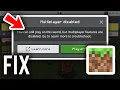 How To Fix Multiplayer Disabled In Minecraft - Step By Step