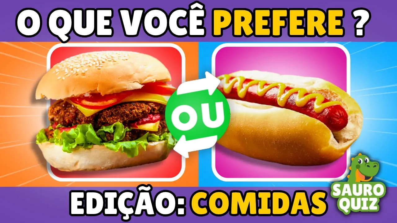 ???? O QUE VOCÊ PREFERE ? Escolha um ou outro | Edição Comidas ???? #quiz #oquevcprefere