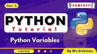 Python Variables Python Full Course for Beginners PythonTutorial Campusy By Srinivas