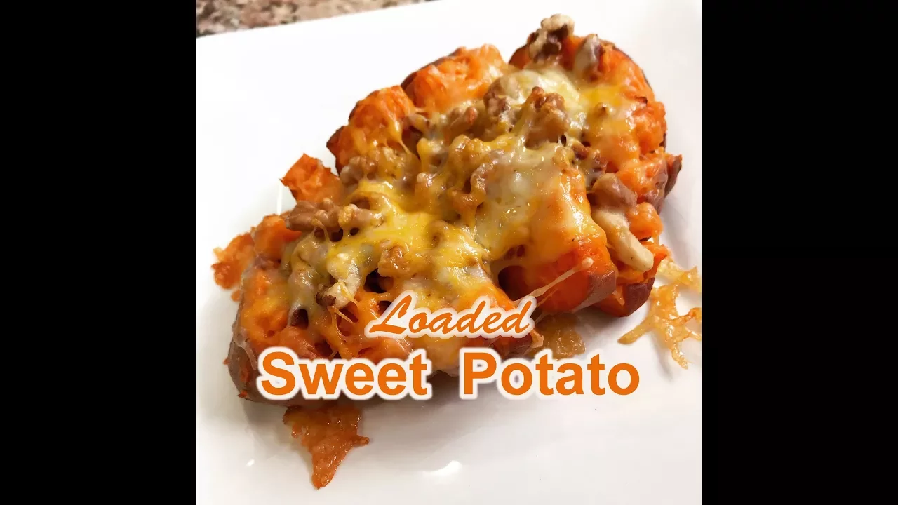 Savory Loaded Sweet Potato Recipe With Walnuts and Bacon    Rockin Robin Cooks