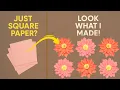 How to Make Beautiful Paper Flowers with Square Color Paper Easy DIY Craft ReBorn