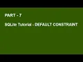 SQLite Tutorial Part 7 - DEFAULT Constraint