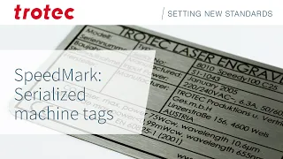 speedmark tutorial serialized machine tags trotec laser
