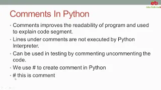 Lecture 11 Comments in Python Single-Line Multi-Line Comments Explained
