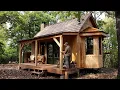 Lagu Man Builds a Wooden House in the Forest Using Simple Tools