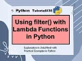 Using filter with Lambda in Python Python Tutorial in Urdu Hindi