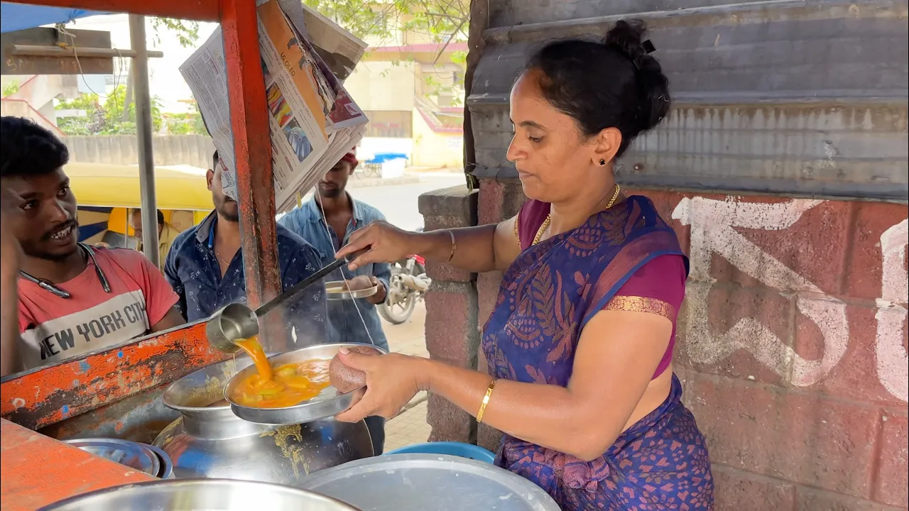 Laxmi Aunty Serves Raggi Millet Balls   Mudde   Indian Street Food