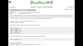 Java Practice It Exercise 5 12 printAverage method basics scanner while loop if statement
