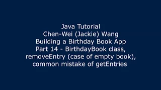 Java Tutorial Birt ay Book App 14
