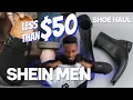 SHEIN MEN Shoe Haul Under 50 Trying On and Styling Black Mules Oxford Dress shoes High Boots