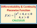 Differentiability at a point for a piecewise function AP Calculus