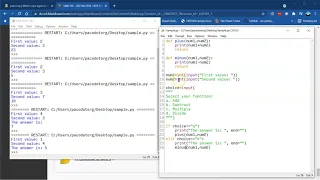 Use functions in Python to to create a calculator that adds subtracts divides and multiplies
