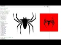 Draw spider man logo using python turtle graphics spider logo