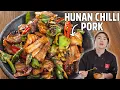 Smoky Hunan Pork Belly Stir Fry Spicy Chili Black Bean Recipe