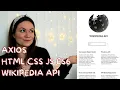 Build a WIKIPEDIA search app API PROJECT for beginners with their PUBLIC API AXIOS HTML CSS JS ES6